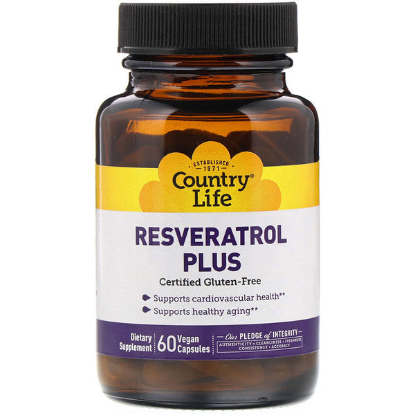 Country Life, Resveratrol Plus, 60 Vegan Capsules