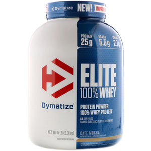 Dymatize Nutrition, Elite, 100% Whey Protein Powder, Cafe Mocha, 5 lbs (2.27 kg)