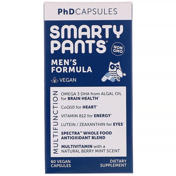 SmartyPants, PhD Capsules, Men's Formula, 60 Vegan Capsules