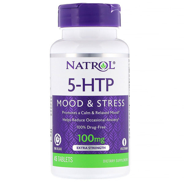 Natrol, 5-HTP, Time Release, Extra Strength, 100 mg, 45 Tablets