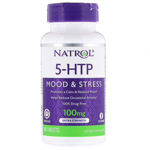 Natrol, 5-HTP, Time Release, Extra Strength, 100 mg, 45 Tablets