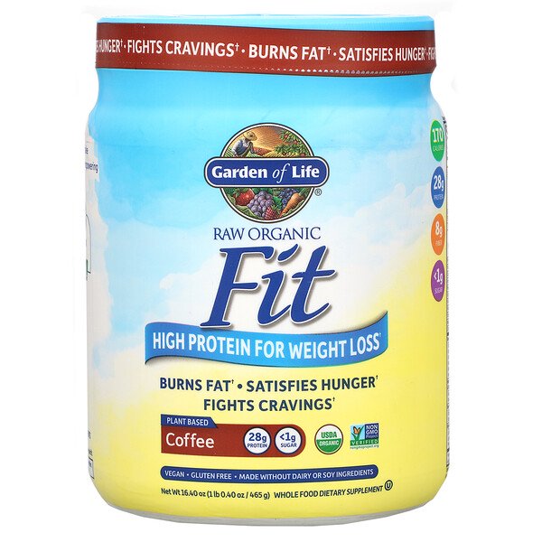 Garden of Life, RAW Organic Fit, High Protein for Weight Loss, Coffee, 16.40 oz (465 g)