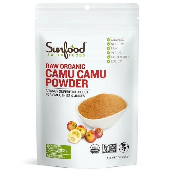 Sunfood, Raw Organic Camu Camu Powder, 3.5 oz (100 g)