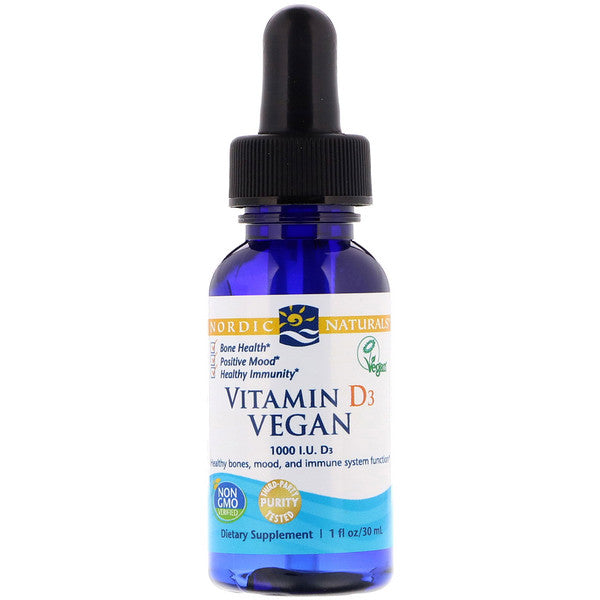 Nordic Naturals, Vitamin D3, Vegan, 1000 IU, 1 fl oz (30 ml)