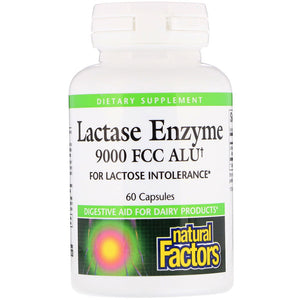 Natural Factors, Lactase Enzyme, 9000 FCC ALU, 60 Capsules