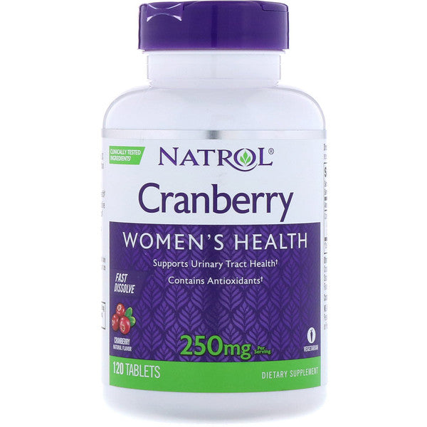 Natrol, Cranberry, Fast Dissolve, Cranberry Flavor, 250 mg, 120 Tablets