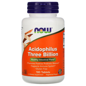 Now Foods, Stabilized Acidophilus Three Billion, 180 Tablets