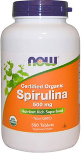 Spirulina Certified Organic 500 mg 500 Tablets